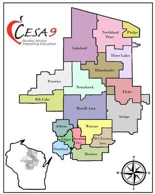 Map of CESA 9 Region